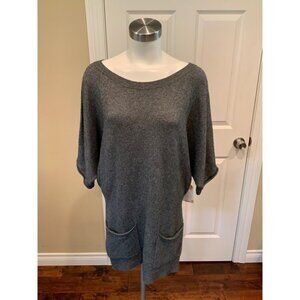 BCBG MAXAZRIA Gray Nevena Bat Wing Sleeve Sweater W/Pockets, Size Small